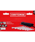 SAE Wrench Set In Pouch, 7-Piece With 12-Point Box End And 15 Degree Offset box packaging, includes pouch and wrenches