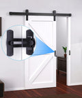 90 Degree Flip Barn Door Lock For Privacy And Security 304 Stainless Steel Gate Latch on sliding door, installed view