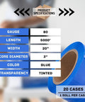 Straight Up Heavy Duty Boss Pack 20 Rolls 20 Inch By 5000 Feet 80 Gauge Tinted Blue Machine Stretch Film Pallet Wrap specifications chart