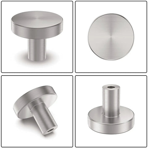 Brushed Nickel Cabinet Knobs Set 25 Pack Round Kitchen Drawer Knobs Silver Metal Handles Aluminum Alloy