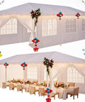 10x30 Outdoor Party Tent Canopy With 300 Sq Ft Coverage 8 Removable Sidewalls 2 Zipper Doors 16 Ropes And 36 Stakes White Shelter
