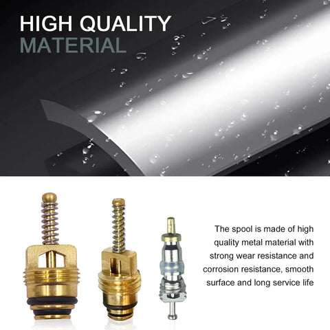 High quality metal cores in the 7 Piece Car AC Valve Core Kit With Caps And Seals For DIY No Fuss Friendly AC System Repair Includes R12 Cores And Core Seats Universal Black Durable Finish For Easy Replacements And Leak Proof Performance On Most Vehicles.