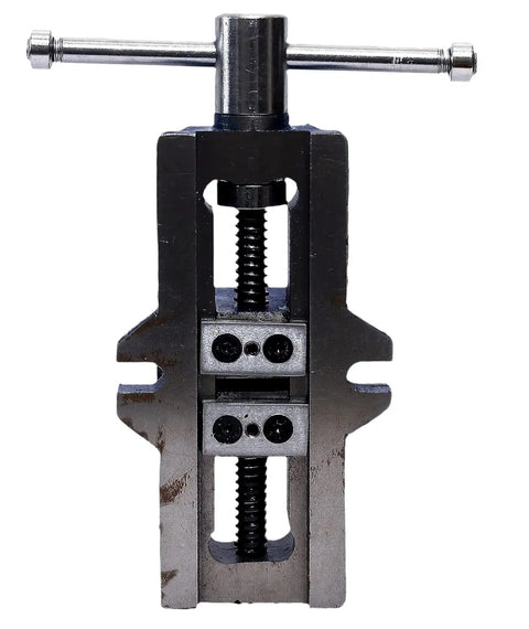 50mm Self Centering Vise For Lathe And Milling Machines Pro Grade Heavy Duty 2 Inch Clamp with frontal view of hardened jaws