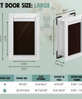 Heavy Duty Insulated Dog Door For Wall Featuring Triple Flap Weather Blocker. Large size with insulated frame dimensions.
