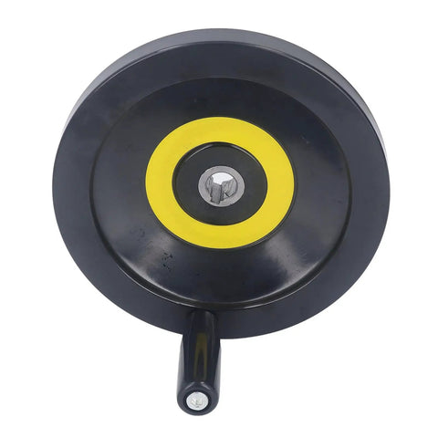 Smooth Precision Handwheel With Corrugated Grip for Lathe and Milling Machines, 200mm Round Revolving Handle, top view