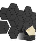 Twelve Pack Hexagonal Foam Soundproof Wall Panels Boost Your Home Theater Or Recording Studio With Sleek Design Block Echo For A Smooth Vibe And Crystal Clear Audio Game Changer Daily shown mounted and stacked.