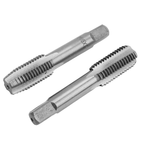 Two Piece Metric Thread Tap Set HSS High Speed Steel Straight Flute Hand Tapping Tools For Through Hole Threading M5 M8 M10 M12 Pro Grade Durable Cutters For Quick Clean Threads In Metalworking, M16x2 taps
