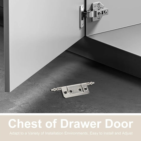 16 Piece Nickel Plated Flush Cabinet Hinges Hidden 2 Inch Door Hinges For Drawers And Wardrobes Durable Replacement Kitchen Cabinet Hardware