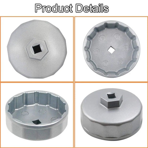 Heavy Duty 74mm Oil Filter Wrench With 14 Flutes Fits Volkswagen Mercedes Audi Porsche Mazda Sprinter And More, shown in product details