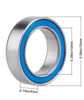 RC Ball Bearings 10 Pack Durable Bearing Steel With Double Rubber Seals Miniature Deep Groove 10x15x4mm side view