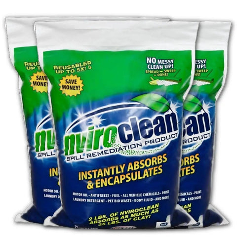 All Purpose Spill Absorber Kit For Home Cleanup 2 Lb Pack Of 3 Soaks Up To 96 Lbs, three bags showcasing product packaging.