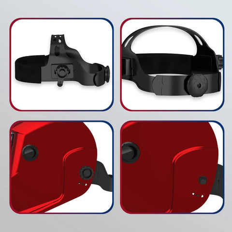 Adjustable Welding Helmet Headgear With Sweatband For Round Hole Helmets Three Point Contact Distributes Weight