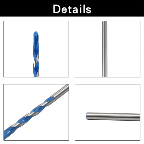 Front view: Piutouyar 10-piece 4mm masonry drill bits, blue-coated steel, Amazon