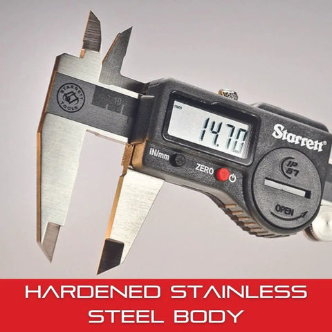 Electronic Caliper With SLC And Depth Rod, Auto Off, 0-6 Inch Range, 0.0005 Inch Resolution, Hardened Stainless Steel Body, Large LCD Digital Readout