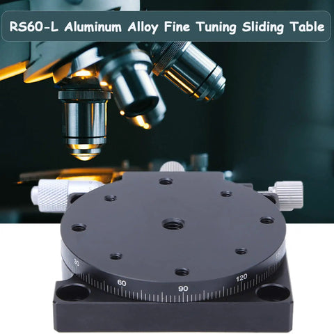 60mm Fine Tuning Optical Sliding Stage With 360 Degree Sliding Table Rock Solid Manual Displacement RS60 L 29.4N Load
