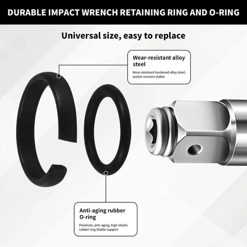 10 Sets 3/8 Inch And 10 Sets 1/2 Inch Impact Wrench Retaining Rings With O Rings Replacement Snap Clip Kit
