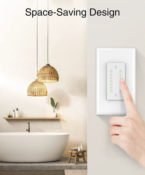 Smart Dual Dimmer Switch For Alexa And Google Home That Lets You Control Two Lights At Once Wi Fi Enabled 2.4GHz
