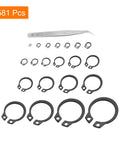 Must Have 581 Pcs External Retaining Rings Set With 21 Sizes 65Mn Carbon Steel External Circlip Snap Rings Assortment Kit Includes Metal Tweezer Round Wire For Valves Electrical Appliances