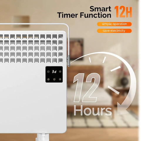 Panel Heater With Remote Control And Towel Bar, Freestanding Radiant Electric Space Heater With LCD Touch Screen close-up