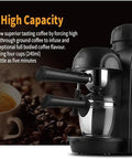Compact Home Espresso Machine With Steam Milk Frother 3.5 Bar 4 Cup Espresso Maker Cappuccino Machine With Carafe And Filter