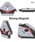 GUTIMORE 50LB welding magnets, 4-pack, metal magnetic holders shown from front and side views
