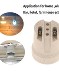 Heavy Duty E26 E27 Light Sockets Built From Heat Resistant Ceramic For Smooth Bulb Swaps And Zero Stress Fixture Mods Pack Of Four Rock Solid Lamp Holders showing mounted ceramic socket and light applications.