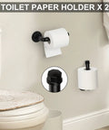 Industrial Style 10 Piece Bathroom Hardware Set Boss Black Finish wall-mounted dual toilet paper holders
