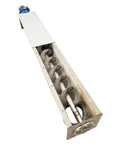 Rock Solid 304 Stainless Steel U Trough Auger Screw Conveyor Featuring A 9 Inch Helical Blade Driven By A Heavy Duty 220V 3 Phase 3KW Motor.