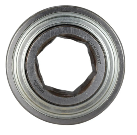 Top Shelf Heavy Duty Agriculture Replacement Bearing With One Point Two Five Inch Hex Bore Made For John Deere Jd9420 And Fafnir 207Krrb17 Tractor Parts Built Different For Dead Simple Field Ops, showing hex bore and metal construction.