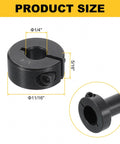 Sixteen Pack Split Shaft Collar Set One Piece Clamp With One Quarter Inch Bore Eleven Sixteenth Inch OD Black Oxide Steel