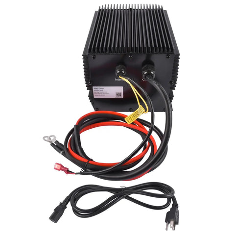 Jobsite Ready Hb600 24V 25A Scissor Lift Battery Charger Replacement For Genie Skyjack Jlg Lifts, rear view with cables.