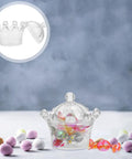12 Pack Plastic Candy Packaging Boxes With Lids For Sweets And Snacks filled with colorful candies on a table