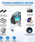 Heavy Duty Solar Sliding Gate Opener For Gates Up To 1300 Pounds With One Quarter HP DC Motor Battery Powered Solar Panel Kit Remote Control Included Easy Install For Automatic Gate Operators And Tough Driveways