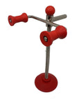 15 Inch Steering Wheel Holder Alignment Tool With Adjustable Height And Locking Switch, steel and red plastic parts, front view