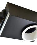 Ultra Quiet 80 CFM Recessed Bathroom Fan With Light And White Trim Ring Low Profile Ceiling Mount Energy Efficient Ventilation GFCI Compatible PAR30L 75W CFL Bulb Not Included Model AP80RVLW, showing black housing and white trim