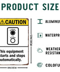 Heads Up Caution Sign For Equipment That Starts And Stops Automatically Aluminum 8x12 Inch Industrial Safety Reminder