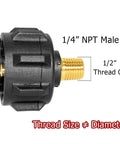 Propane Gas Fitting Adapter 1/4 Inch NPT Male Pipe Thread Connector For Regulator Or Hose Leak Proof Quick Install Durable Fit For QCC1 Systems Pack Of 1
