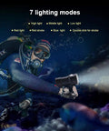 Scuba diver using 18000 Lumen Diving Beast Flashlight IPX8 Underwater Light 500M Submersible LED Flashlight for night exploration.