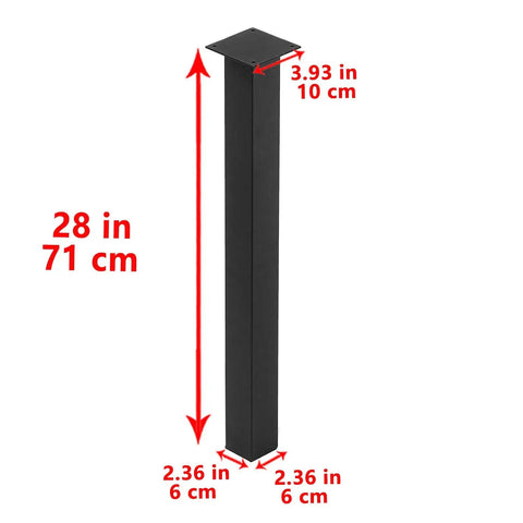 Beefy Industrial Rustic Heavy Duty Metal Table And Desk Leg Set Of 4 In Black 28 Inch High Iron Legs For DIY Projects Dining Tables Or Desks With Strong Load Bearing And Durable Construction
