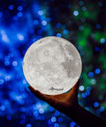 3D Printed Moon Lamp Night Light With Touch Control, USB Rechargeable, Adjustable Brightness, 7.1 Inch Globe in a hand