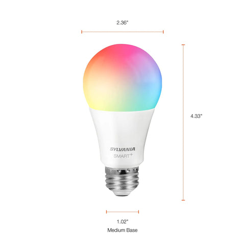 Smart WiFi LED Light Bulb A19 Millions Of Colors And Tunable White 2700K To 6500K Dimmable 4.33 inch bulb with color range