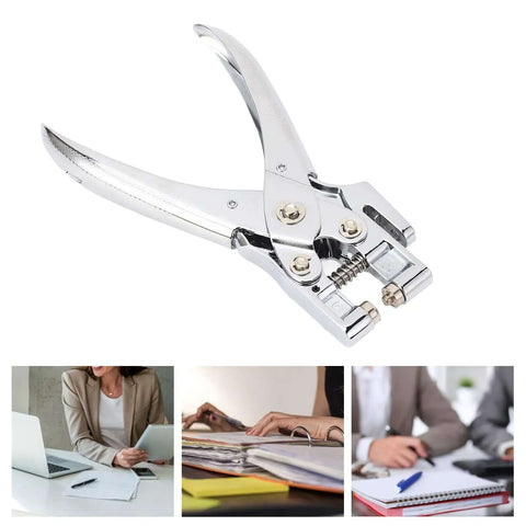 Heavy Duty Single Hole Puncher For Office And School Paper Craft Work Handheld Metal Eyelet Grommet Punch Tool 5mm Cr Plated