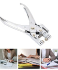 5mm Single Hole Punch For 30 Sheets A4 Paper Handheld Manual Puncher With Chrome Plated Rustproof Body on a desk with documents