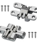 180 Degree Invisible Folding Door Hinge Set For Wood And Counter Doors Concealed Cross Hinges Stainless Steel Zinc Alloy with Screws