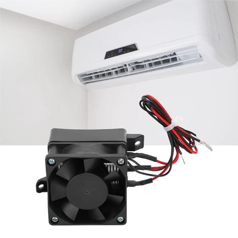 Top Shelf 220 Volt 300 Watt Electric Ceramic Ptc Air Heater With Built In Fan And Smart Thermostatic Control showing fan and wiring.