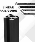 Two Pack 350mm 1020 Aluminum Extrusion Profile European Standard Anodized Linear Rail For 3D Printers CNC Machines Black Ideal For DIY Projects And Custom Builds With 6063 Aluminum Alloy, black 20x10mm rail guide