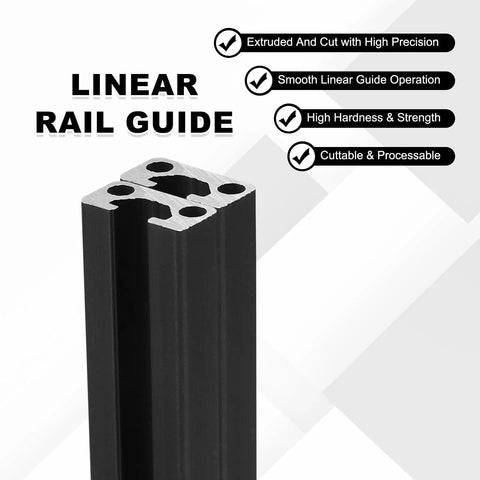 Two Pack 350mm 1020 Aluminum Extrusion Profile European Standard Anodized Linear Rail For 3D Printers CNC Machines Black Ideal For DIY Projects And Custom Builds With 6063 Aluminum Alloy, black 20x10mm rail guide