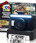 Kids Instant Print Camera For Ages 3 To 12 With 1080P Video Two Point Four Inch Screen Black And White Thermal Printing No Ink Fun Filters Flash Time Lapse Continuous Shoot Sixteen Times Digital Zoom Easy Share And Decorate, black instant print camera with printed photo