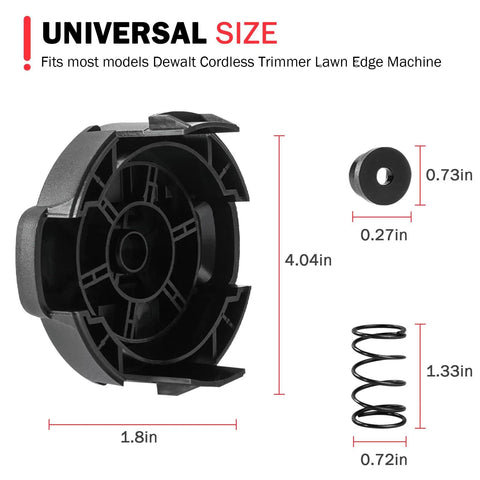 Weed Trimmer Head Cap Cover Replacement With Spring And Cap Parts For Cordless String Trimmer Easy Install Compatible With DCST922P1 DCST922B DCST972X1 Black