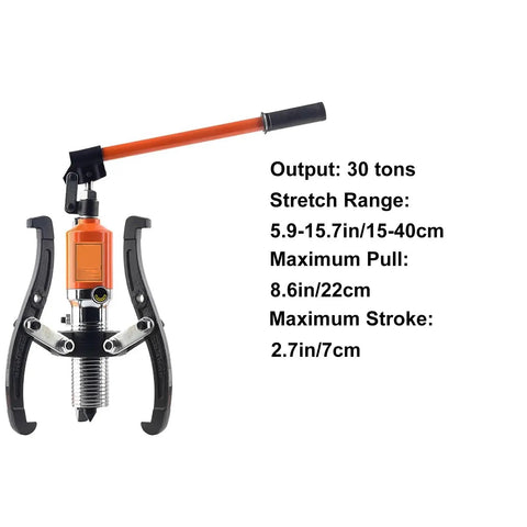 Heavy Duty Thirty Ton Hydraulic Pump Bearing Puller Tool Kit For Pro Mechanics Doing Sick Gear And Pulley Removal Work Using Reinforced Steel Claws And Strong Seals To Stop Leaks Ensure Smooth Moves When Doing Repair Work In The Shop Today, 30 ton puller with steel claws